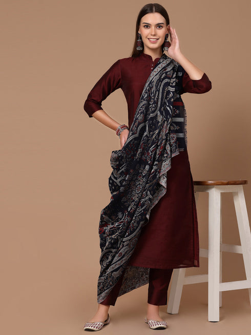 Women's Zari Kani Wool Shawl with Figures